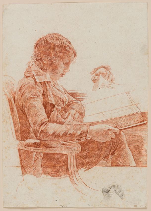 Martin DROLLING - The Artist’s Son Michel-Martin Reading, with Two Studies of His Left Hand | MasterArt